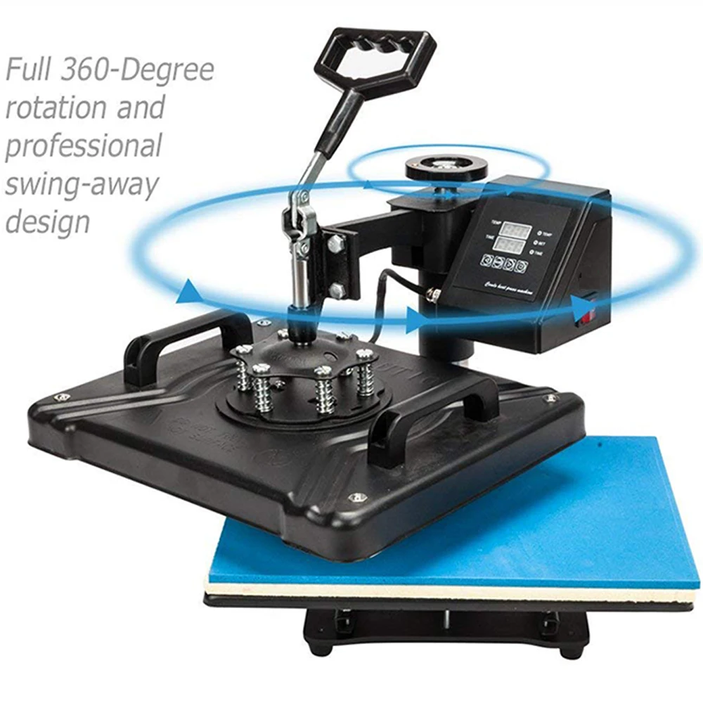 Double Display 12x15 inch  5 in 1 Combo T-shirt Heat Press Machine Sublimation Printer for Plates/Cap/Mug/Phone/Pen/Rock/MDF