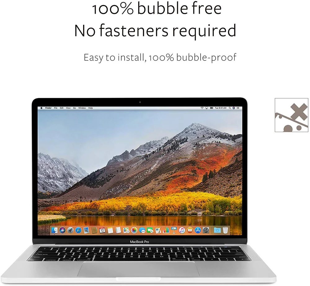 Película protetora para macbook pro touch bar, 15.4 polegadas, com filtro de privacidade, sem bolha
