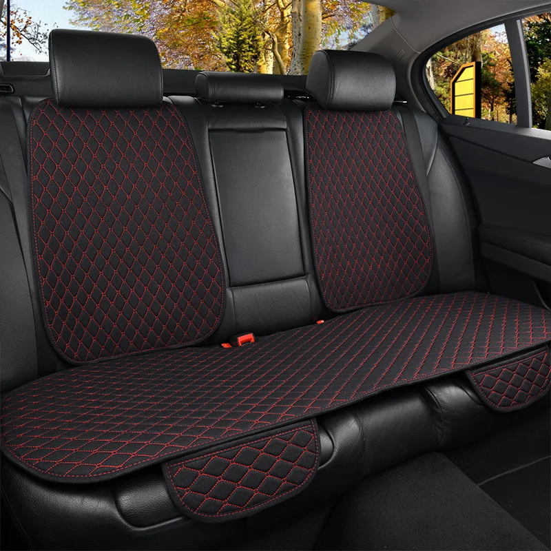 New Flax Car Seat Cover Front Rear Back Backrest to Choose For Auto Chair Linen Seat Cushion Washable Protector Pad