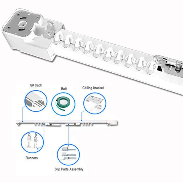 Binari per tende in metallo pesante binari per tende nascosti sistema di tendaggi Wifi, motore per tende con binari fai-da-te