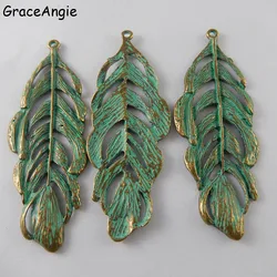 10PCS Jewelry Craft Alloy Charms Retro Accessories Punk Pendant For Boho Necklace Bijoux palm tree leaves Metal Accessories