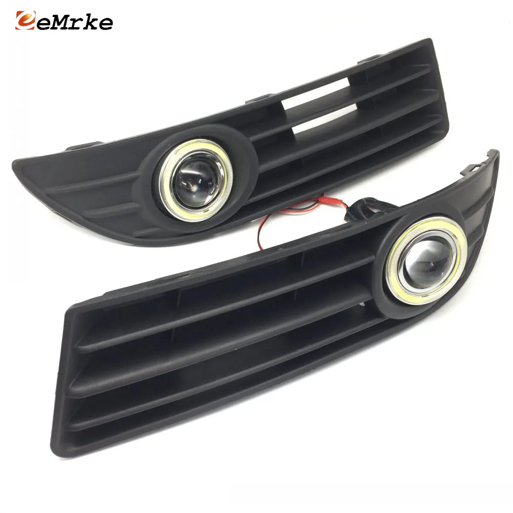 

eeMrke LED Angel Eyes DRL For Volkswagen VW Polo MK4 9N3 Daytime Running Lights Halogen H11 55W Fog Lights