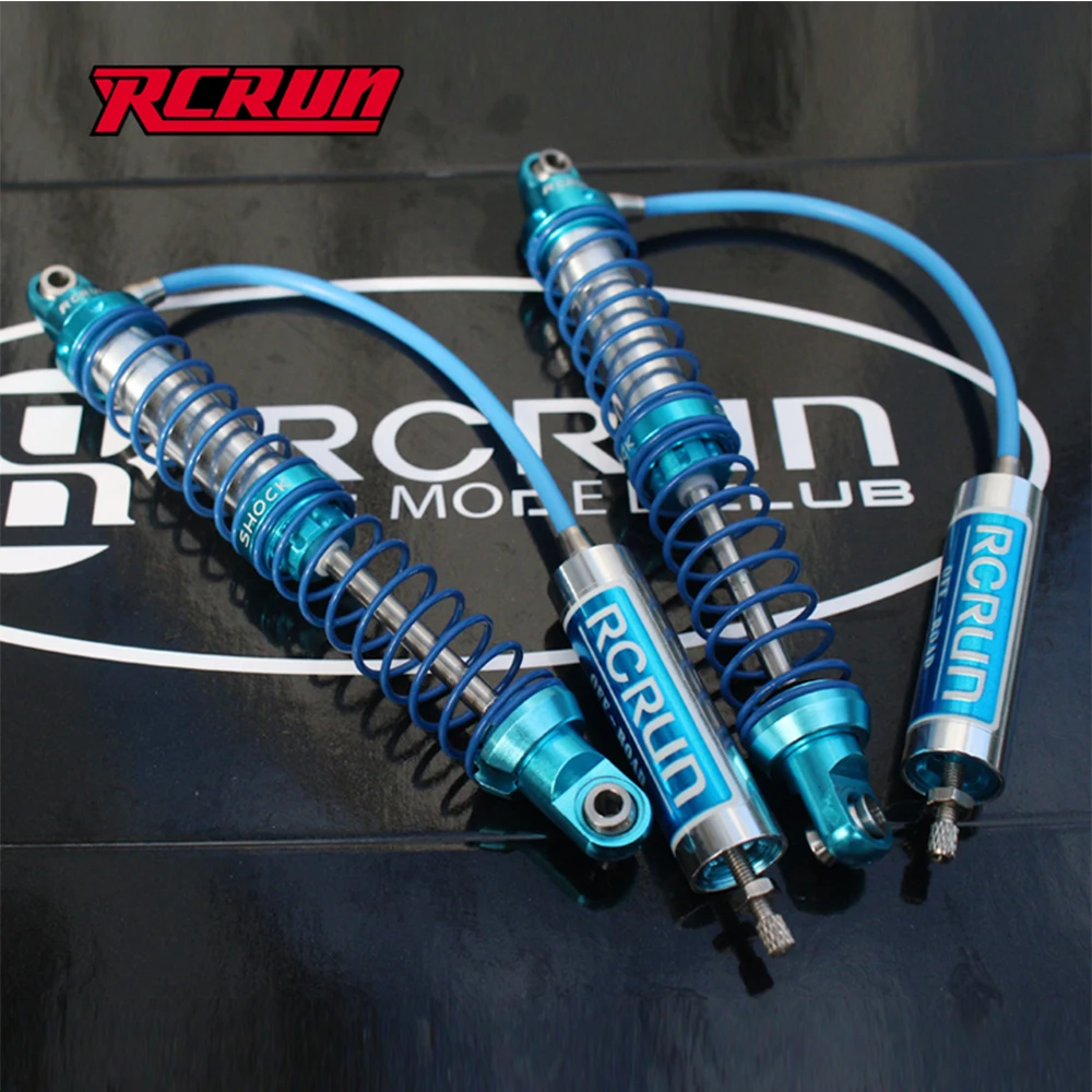 RCRUN Oil Piggyback Shock with Remote Reservoir Adjustable for 1/10 RC Crawler Axial SCX10 RR10 Wraith CAPRA TRX4 TRX6 RGT 86100