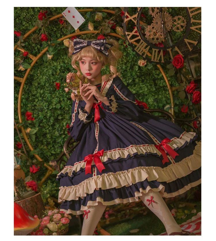 Palace prinzessin süße lolita kleid vintage sailor kragen laterne hülse hohe taille viktorianischen kleid kawaii mädchen gothic lolita op