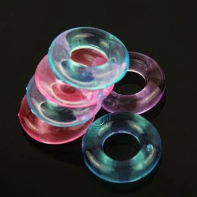 6pcs Men\'s Cock Ring Sets Sex Toys For Men Penile Ring Silicone Jelly Cockring Penis Lasting Ring Random Color Cock Sex Products