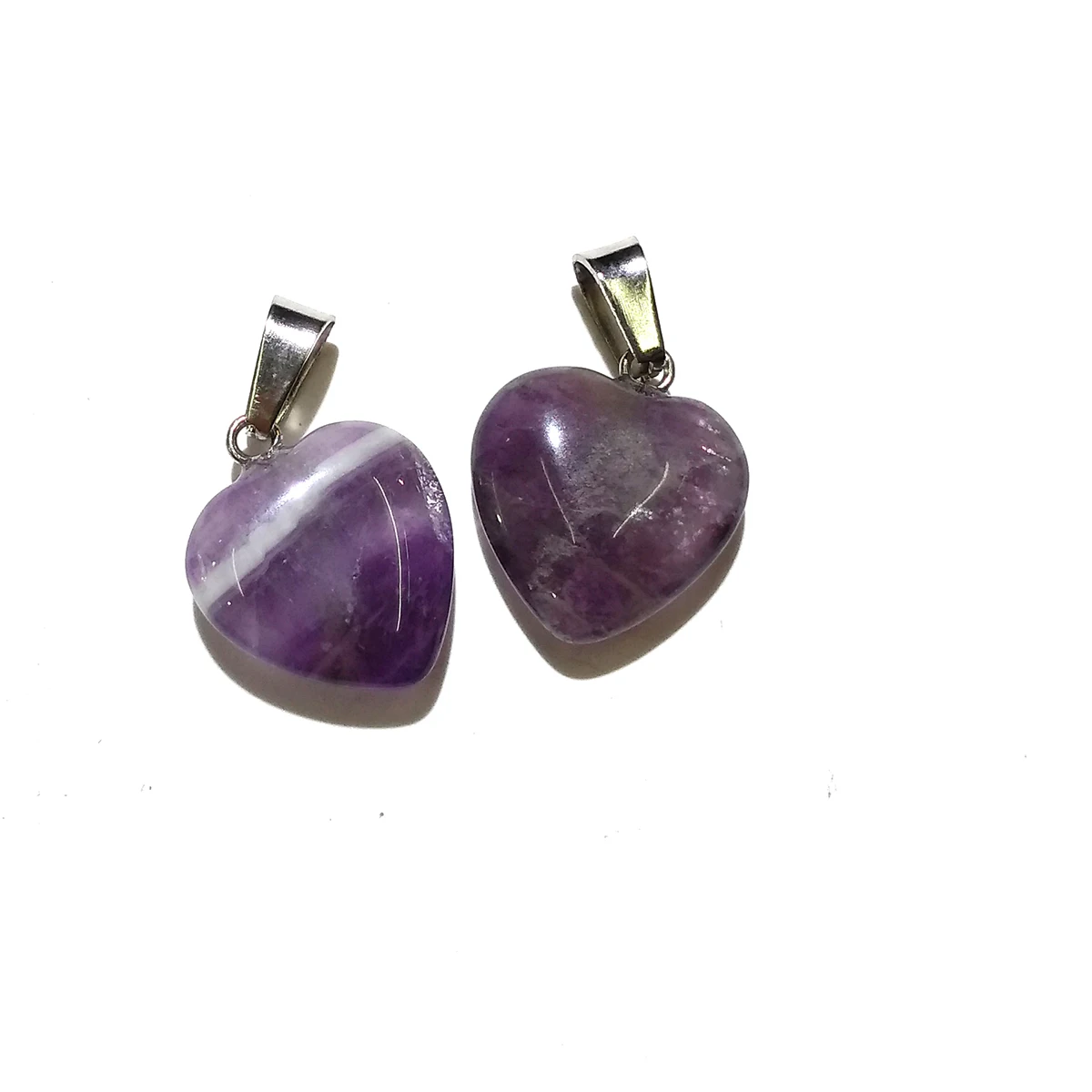 1PCS Natural Stone Pendant 20mm Peach Heart Shape Amethysts Necklace Charms Pendants for Jewelry Making DIY Necklaces