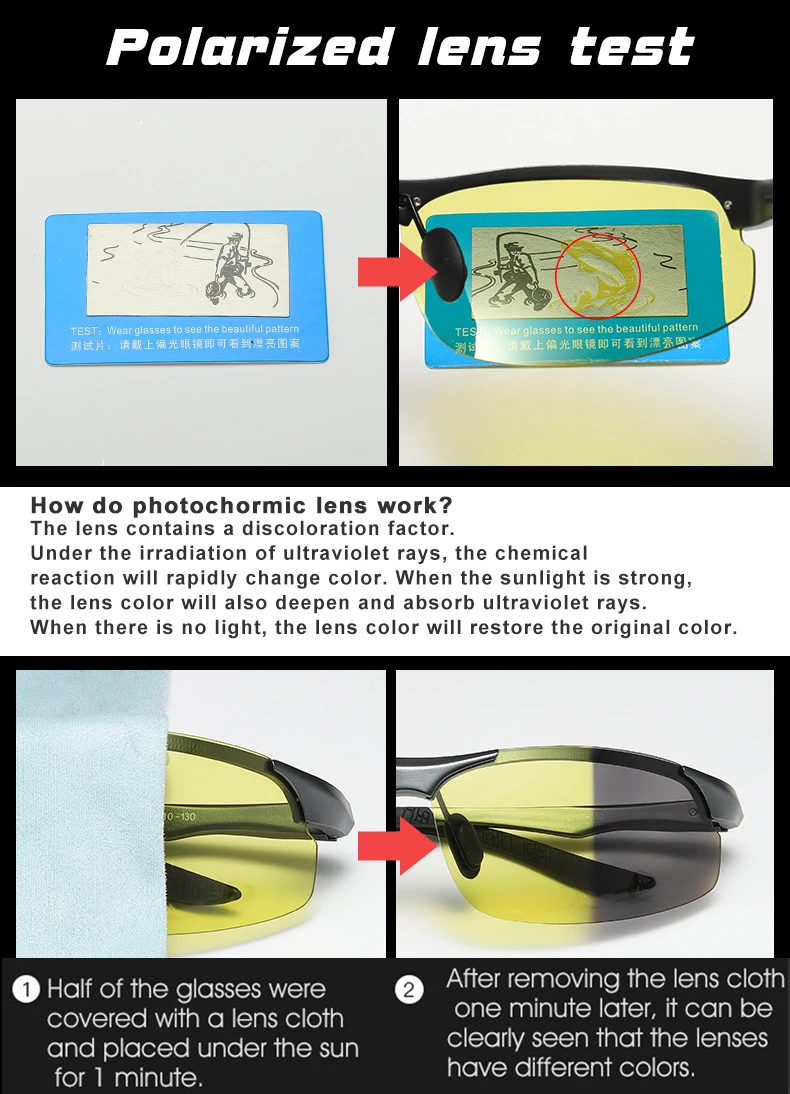CoolPandas Aluminum Magnesium Sunglasses Polarized Men Photochromic Day Night Safety Driving Sun Glasses Male Anti-Glare Lens