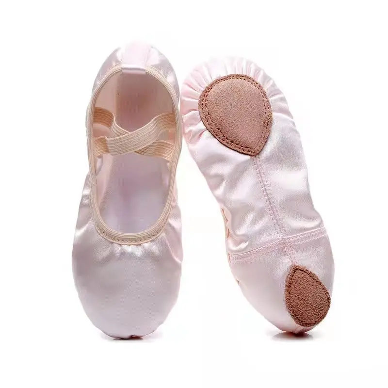 Zapatos profesionales de satén suave para adultos, calzado de Ballet, con garra de gato, color rosa claro, para práctica de bailarina y profesor,