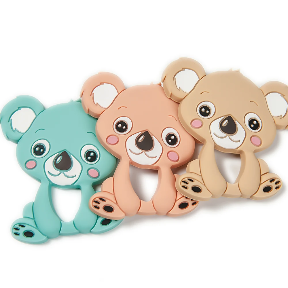 Cute-Idea-mordedor de silicona de Koala para bebé, dentición sin BPA masticable de juguete, accesorios colgantes de chupete, 1 unidad