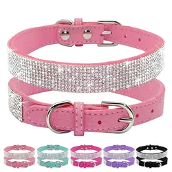 Zinc Alloy Buckle Collar for Pet, Cristal, Glitter, Strass, Pequeno, Médio, Cães, Gatos, Chihuahua, Pug