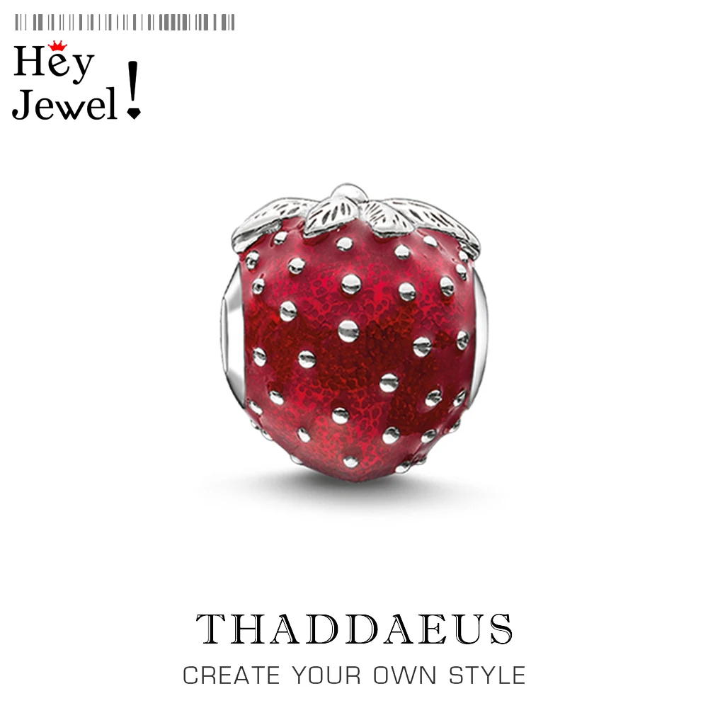 Beads Strawberry,  Plated Charm Fits Bracelet Europe Necklace European DIY Bijoux Jewelry Accessorie Gift For Women