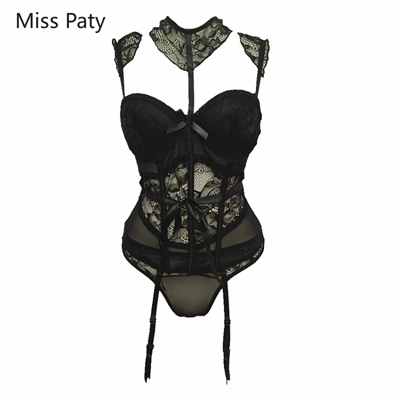 

women's corset undergarments modeling belt uniform sexy erotic lace top black lingerie body shapers girdles for women