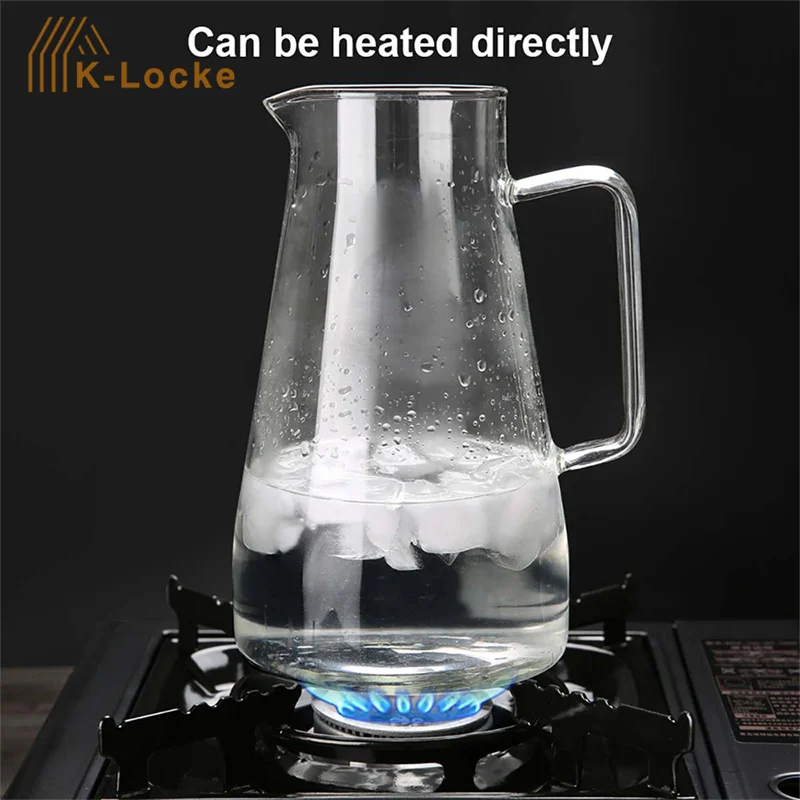 Large-capacity Transparent Glass Kettle Tea Water Jug Coffee Lemonade Pitcher Heat-resistant Explosion-proof Heatable Carafe