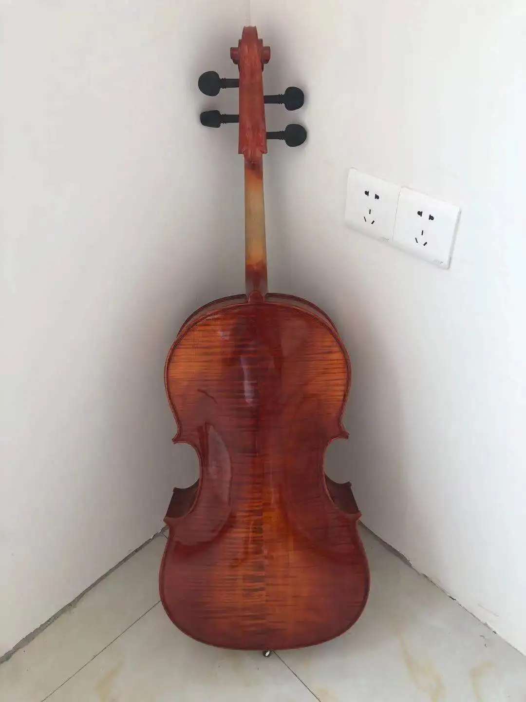 Fine Tone! Rich flame!handmade Solid wood Cello 4/4 3/4 1/2 1/4 maple Violoncello Professional Acoustic Musical Instrument,Bow,