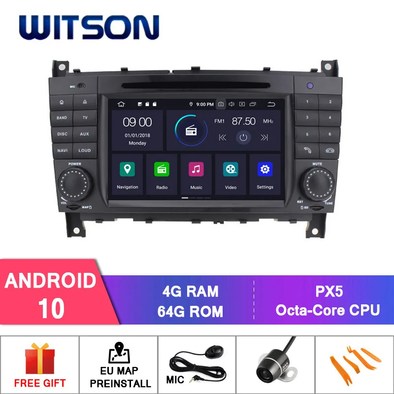 

WITSON Android 10.0 Octa- core 4G RAM CAR DVD PLAYER FOR MERCEDES-BENZ C Class W203/CLC W203 car audio stereo dvd navigation GPS