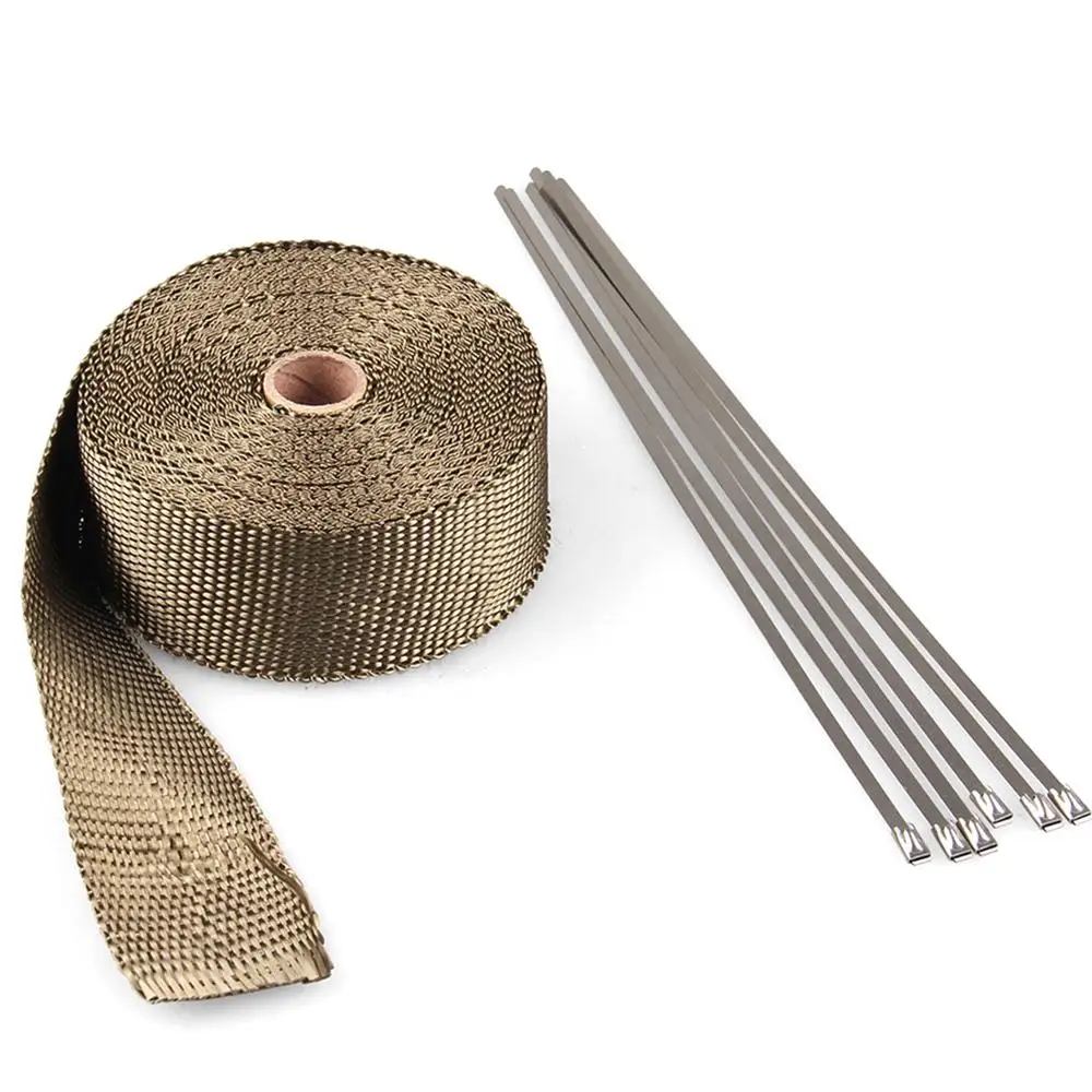 1.5mm*50mm*5M 10M 15M Heat Exhaust 10M Pipe Heat Shield Thermo Turbo Wrap Tape For Intake Intercooler Reflective Insulation