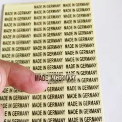 1000pcs 6X28mm Transparent Clear Label MADE IN GERMANY Origin Stickers