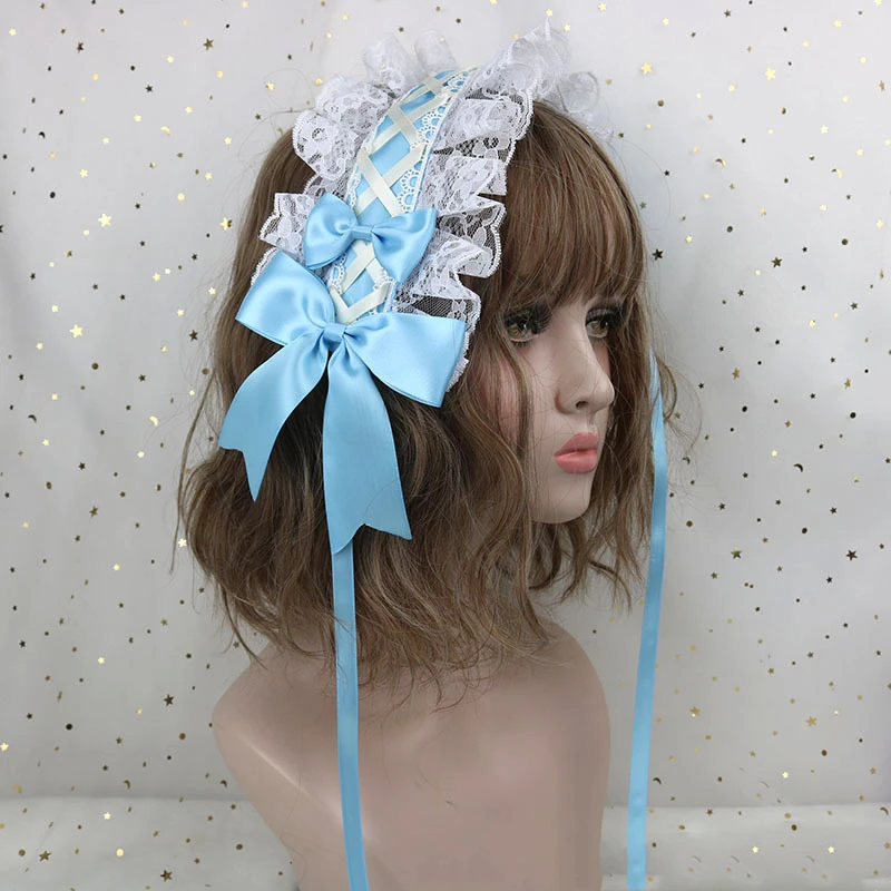 Multicolor Original Hand-made Lolita Headband Gorgeous Lace Soft Girl Anime Cosplay  Angel Handle Kc Kawaii Hair Accessories