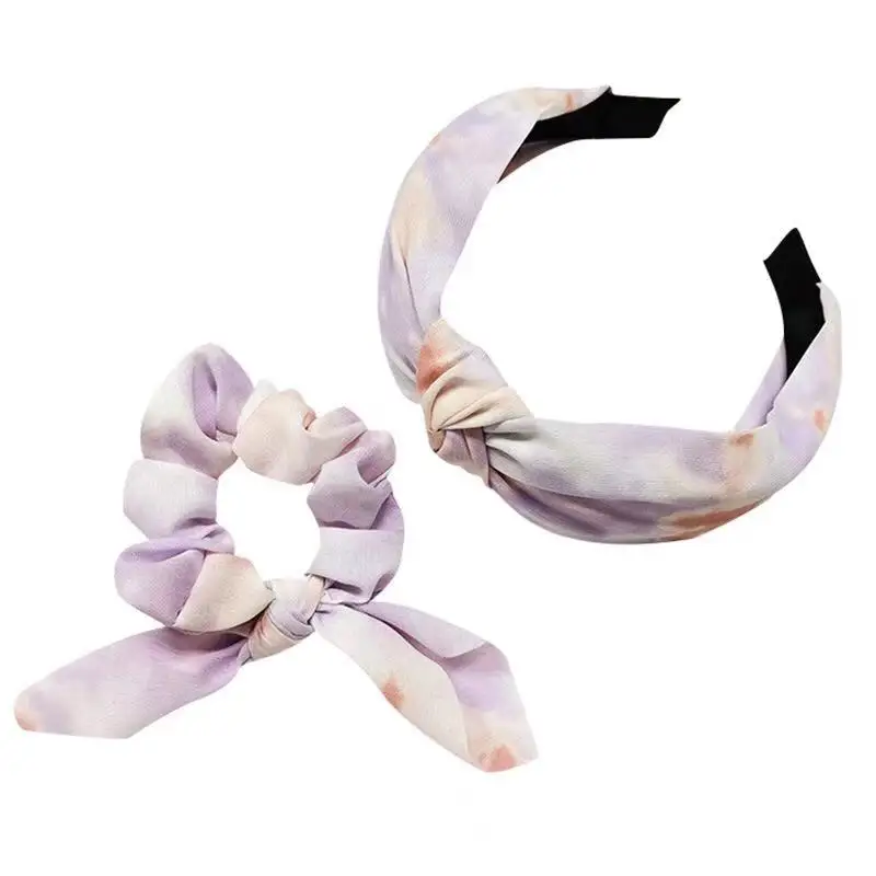 Set Ikat Rambut Buatan Tangan Warna-warni Anak Perempuan Set Ikat Rambut Sifon Simpul Pita Rambut Elastis Pelangi Ikat Rambut Ikat Rambut Ikat Ekor Kuda