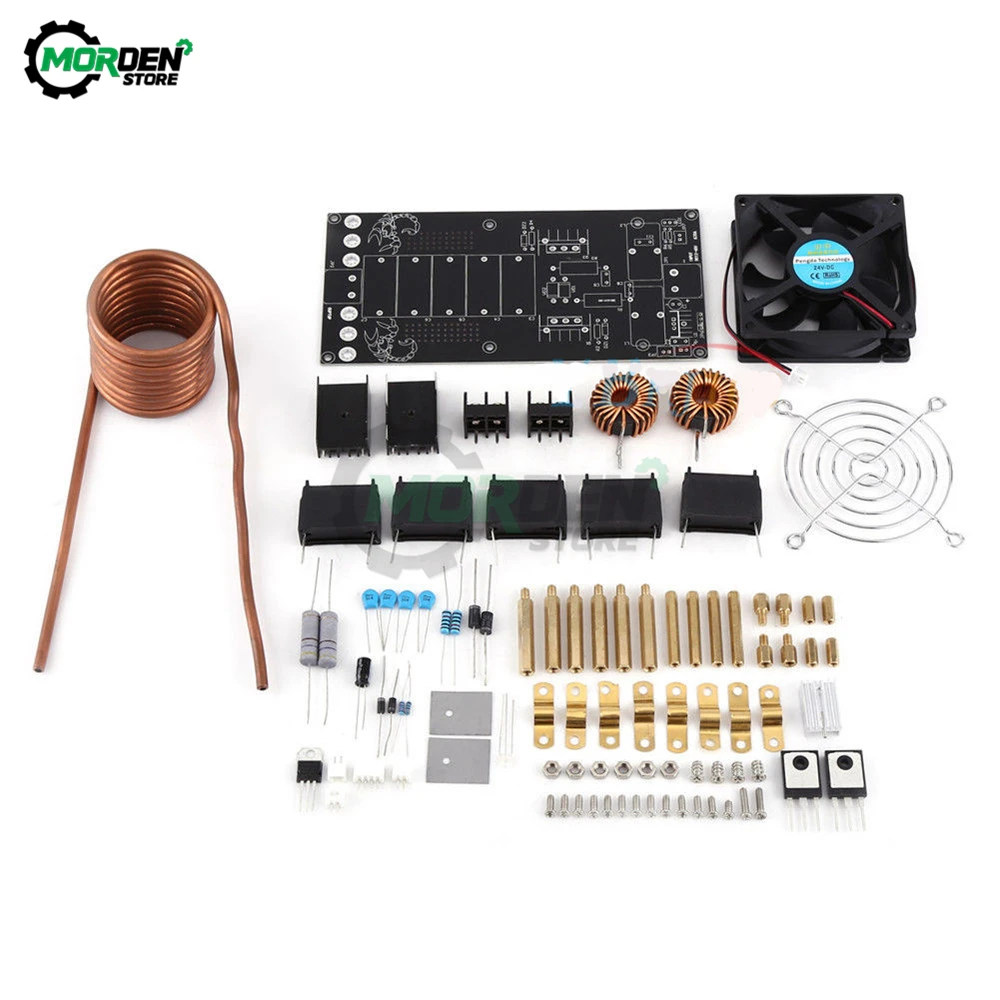 1000W 20A ZVS Tesla Coil Induction Heating Board Module DIY Kit PCB Board Flyback Driver Heater with Cooling Fan