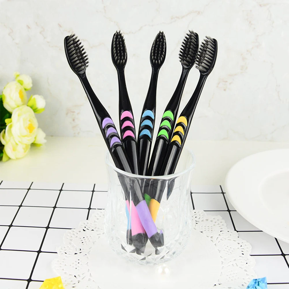 10 pcs Family Suit Toothbrush soft bamboo charcoal adult cleancare gums fine hair home unisex Healthy Teeth Cleaning Brushes