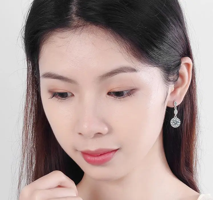 New Arrival 925 Silver Needle Trendy Water Drop Shine Cubic Zirconia Ladies Tassel Stud Earrings Jewellery Gifts Cheap image 3