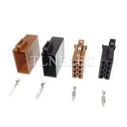 Tyco 3.5mm 8 Pin Male Female Brown Black Middle Slot Auto ISO Radio Horn CD Plug Connector for Car Toyota Lexus VW