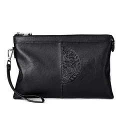 New Design Men's Day Clutch Soft Envelop Bag 9.7 Inch iPad Case Big Capacity Handbag Casual Tote Travel Bag Man, Black