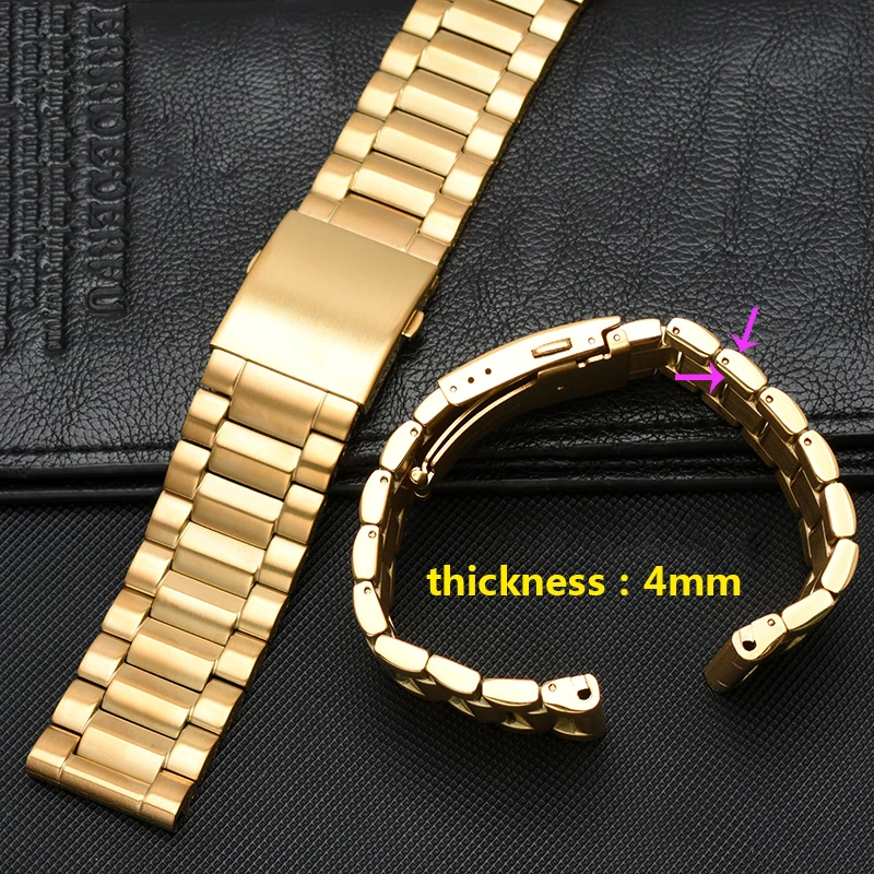 high quality  stainless steel watchband for DZ7333 DZ4344 wrist strap men\'s large dial gold accessories 24 26 28mm bracelet