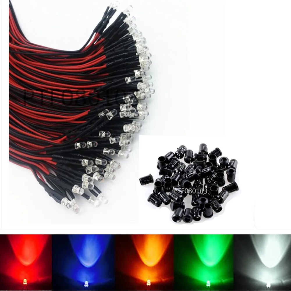 

20pcs lot 20cm Pre Wired 3mm 5mm LED Light Lamp Bulb Prewired Emitting Diodes For DIY Home Decoration DC12V