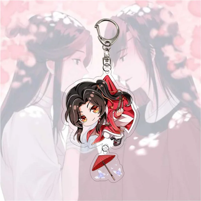 Anime Tian Guan Ci Fu Keychain Acrylic Xie Lian Hua Cheng Figure Key Chain Keyring Key Ring For Fans Friends Men Jewelry Gifts