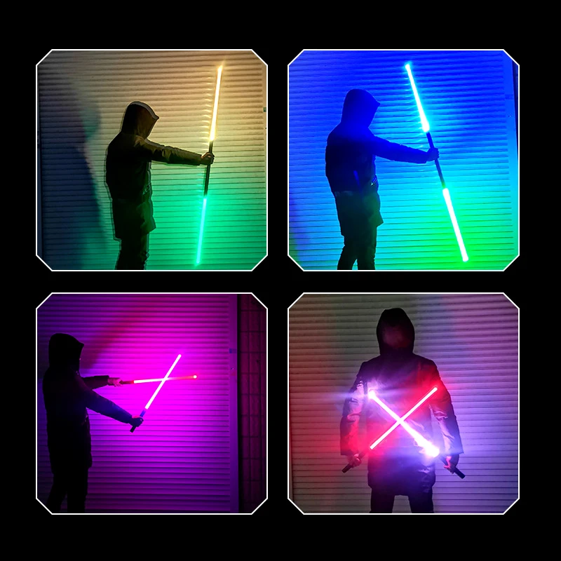 Juguete de carga de sable de luz de Star Wars, iluminación conmutable dos en uno y mango de sonido totalmente metálico, accesorios de escenario para