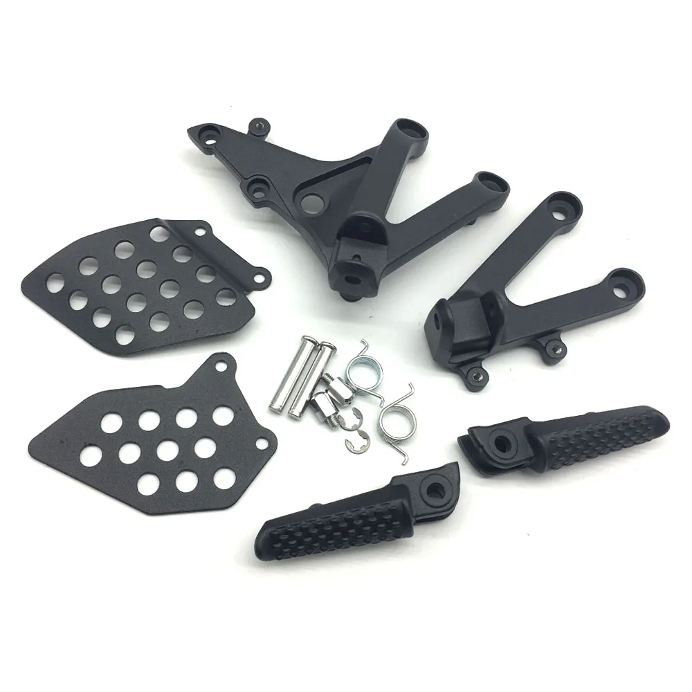 

Motorcycle Black Front Rider Foot Pegs Footrest Bracket Fit For Honda CBR600RR 2007-2018