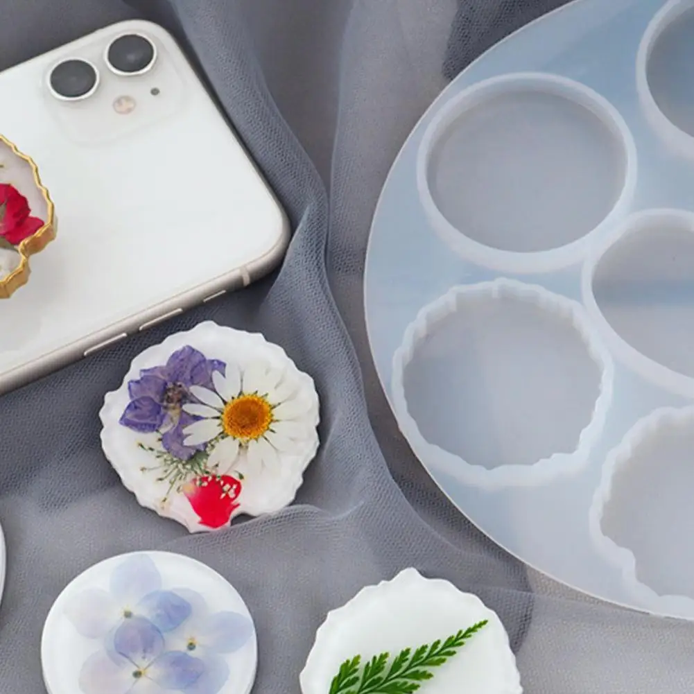 Рукоятка-держатель «сделай сам», форма из смолы, легко снимаемая, антипригарная, 7 полостей, кабошон, эпоксидная форма, универсальный кронштейн для телефона ручной работы