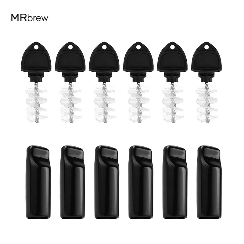 6Pcs Draft Beer Faucet Cap & Beer Tap Brush,Beer Tap Cover,Beer Plugs Tap Cleaner,Beer Tap Soother,Beer Faucet Tap Cleaning Tool