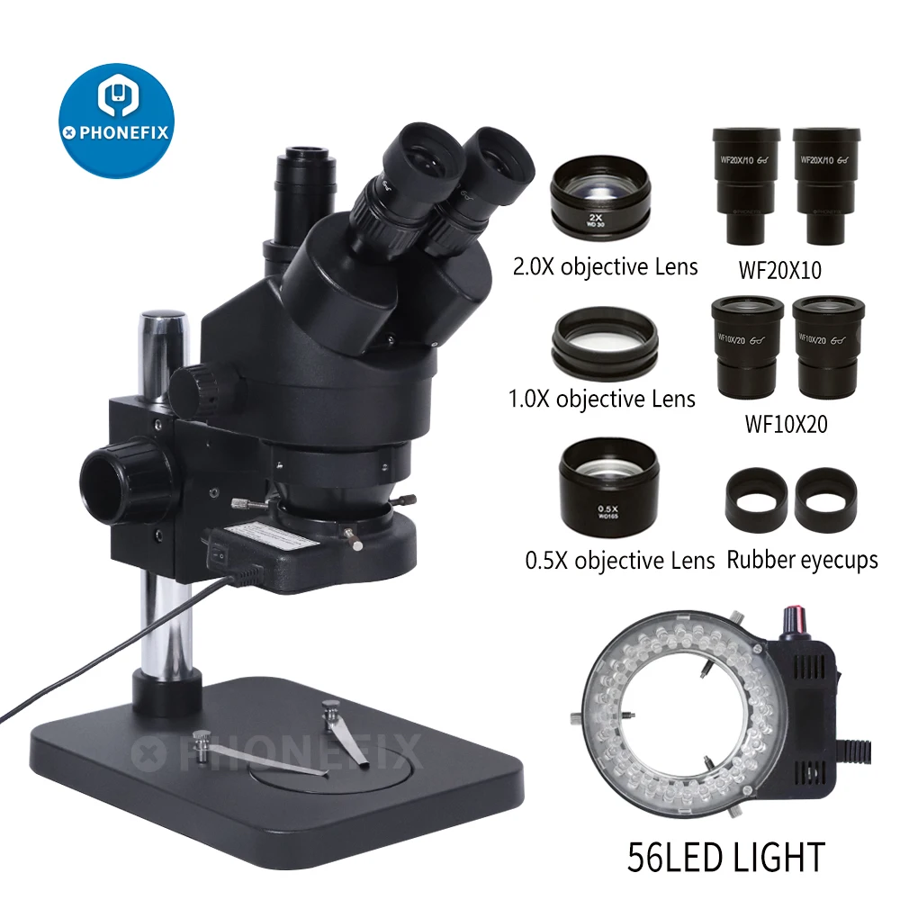 

Simul focal Trinocular Stereo Microscope 3.5x 45x 90x 180x Magnification lab industrial microscopio for Micro-Soldering Repair