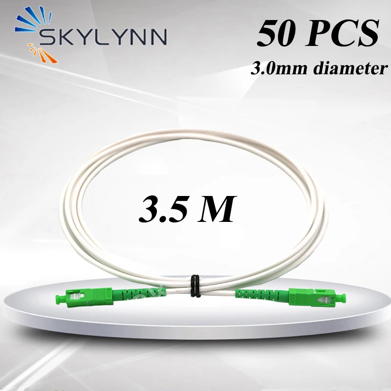 

50Pcs Carton 3.5M SC/APC-SC/APC SM G657A2/G657B3 SX Core 3.0mm Fiber Optic Patch Cord with White Milky LSZH Jacket