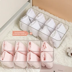 Clear Acrylic Underwear Drawer Organizer Box 4/8 Grids Compartment Divided Closet Storage Bin Stackable Shelf for Socks