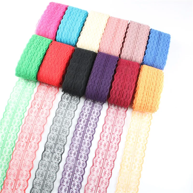 Beautiful 10 yards Lace Ribbon Tape Width 45MM Trim Fabric DIY Embroidered Net Cord For Sewing Decoration african lace fabric