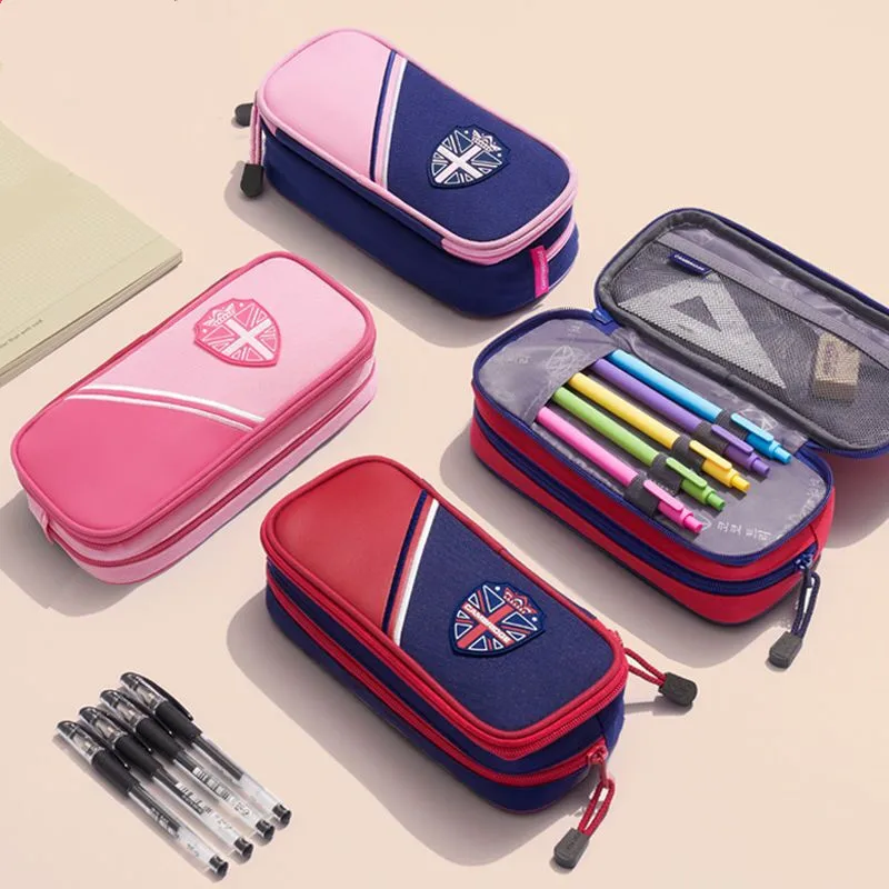 Multi-layer Oxford cloth pencil case School supplies storage bag student pencil bag cute pen case canvas stationery bag kid gift