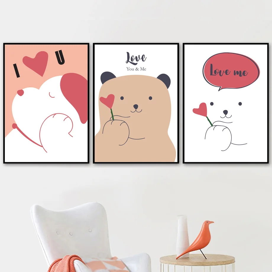 Wall Art Canvas Posters And Prints Cartoon Birthday Information Nordic Poster Wall Pictures For Living Kids Room