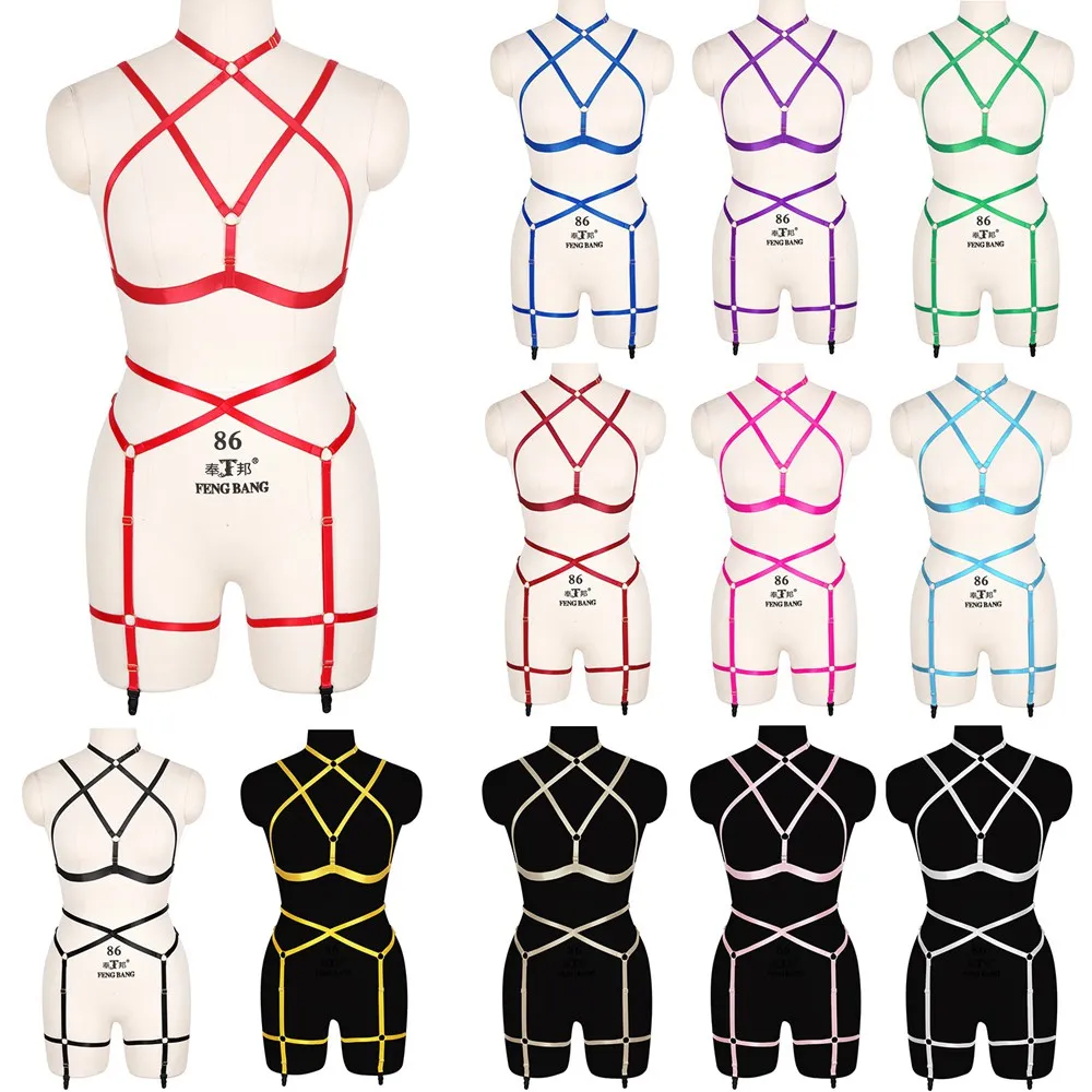 

Erotic Lingerie Stocking Harness Bra Suspenders Belt Sexy Underwear Full Body Harness Goth Sexy Harness Body Stockings Bondage