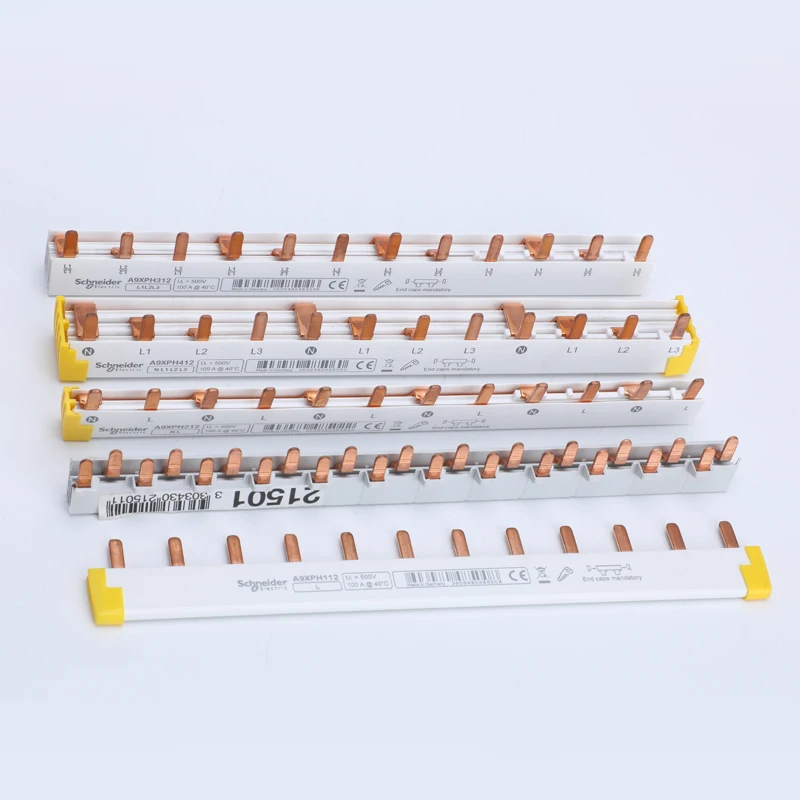 12x18mm comb-shaped busbar 4P can be connected to 3 4P circuit breakers, connected to copper busbar, wiring bar A9XPH412