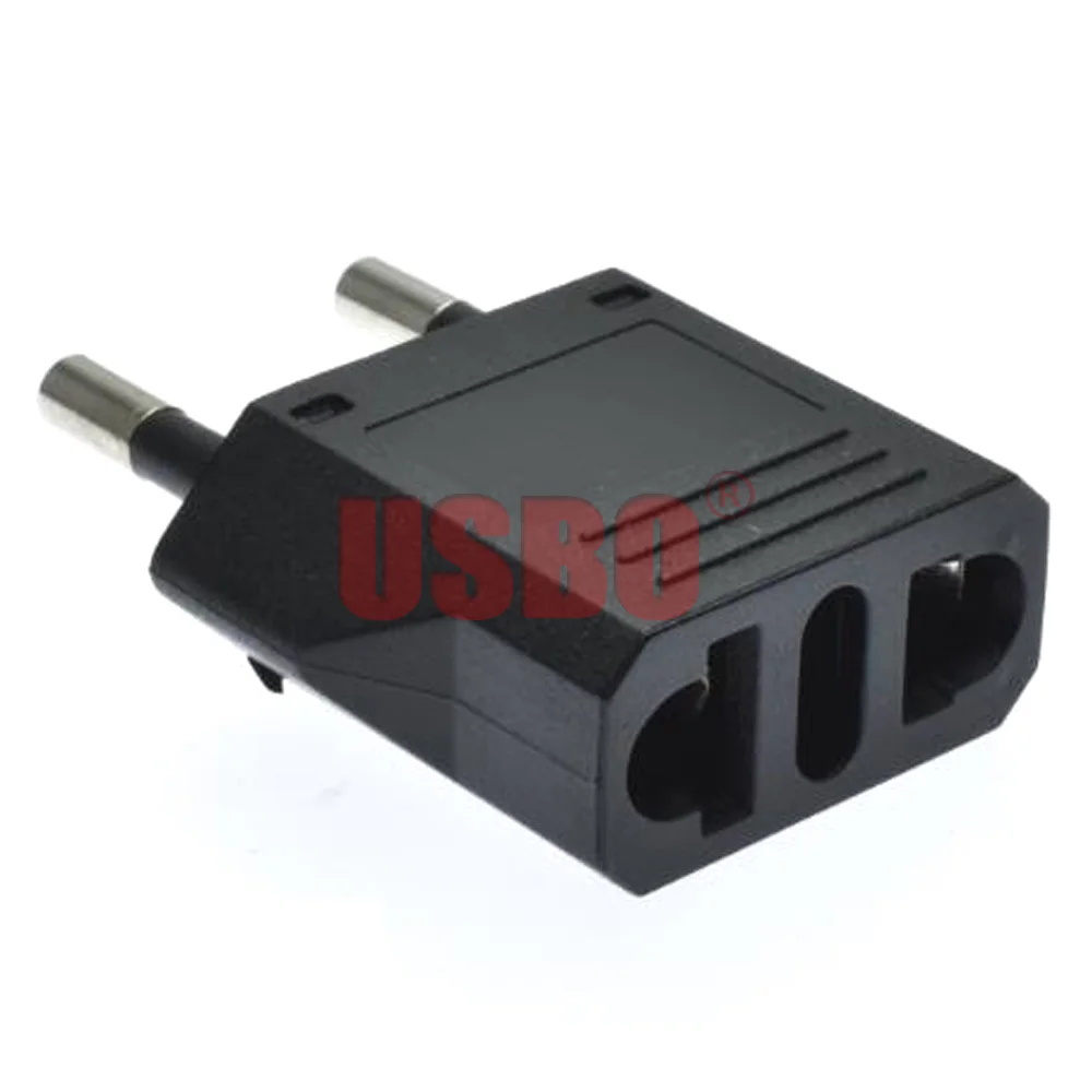 Портативный дорожный адаптер с Европейским штырьком 4,0 мм, черный, белый, 6 А, 125 В/250 В, маленький Электрический преобразователь розеток ЕС/США в ЕС