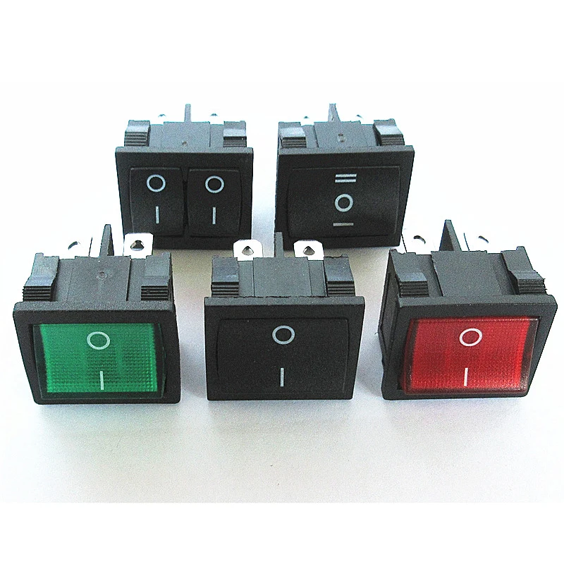 5pcs KCD5 Rocker Waterproof Switch Marine Power Switch 4Pin 6Pin 2Position 21x24mm 21*24mm 6A/12A 250VAC ON-OFF ON-OFF-ON