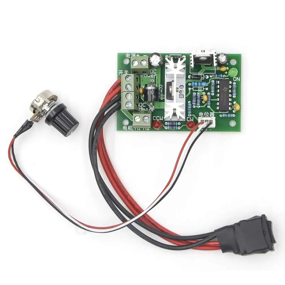 Upgrade Adjustable DC Motor Speed PWM Controller 10V 12V 24V 30V Reversing Switch 120W