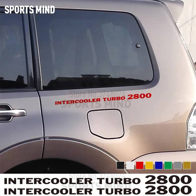 2 X Intercooler Turbo 2800 Vinyl Car Styling For Mitsubishi Delica L300 Pajero Shogun Accessories Car Sticker Decal Automobiles