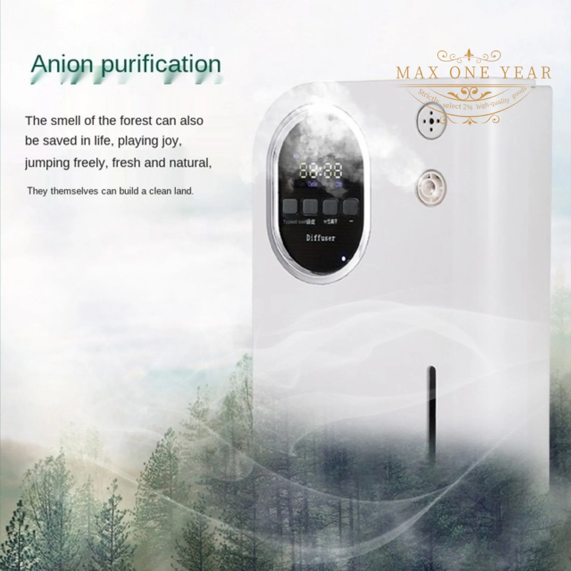 Purificador de aire de iones negativos para Hotel, difusor de Aroma de aceite esencial, máquina de Aroma de Frgrance para oficina, hogar y KTV, MAX, un año ~ 500 ㎡, 160ml