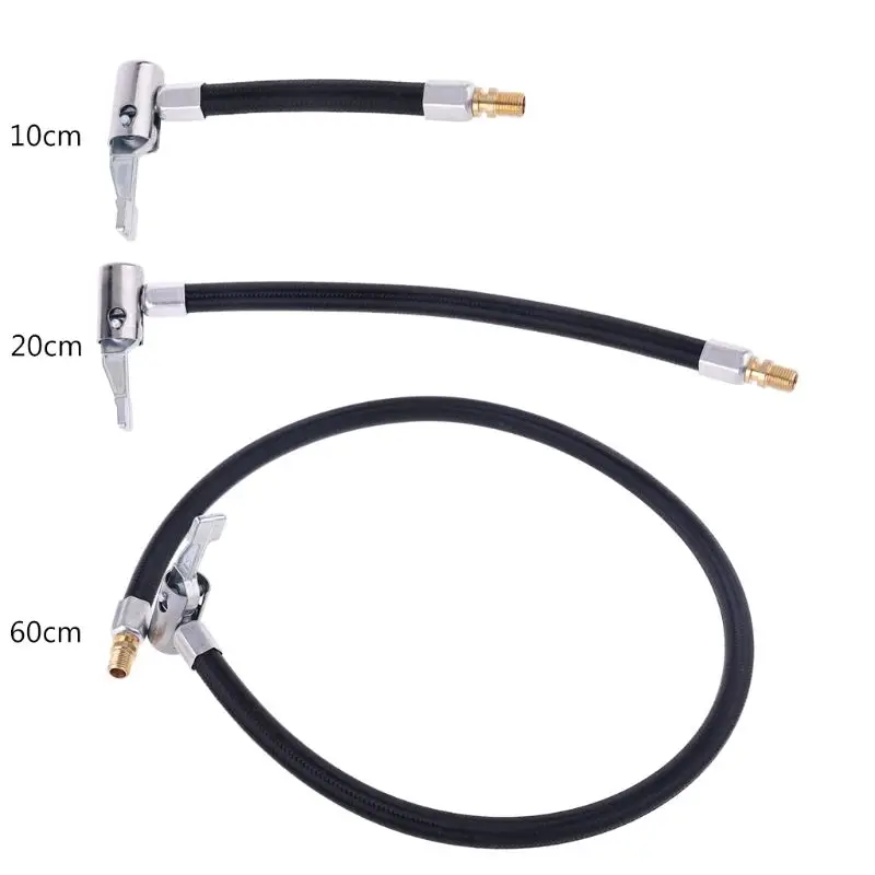 Adaptador de manguera de inflado de coche, conexión de bloqueo de giro, mandril de aire de bloqueo con manguera de aire y válvula de neumático estándar, rosca fina