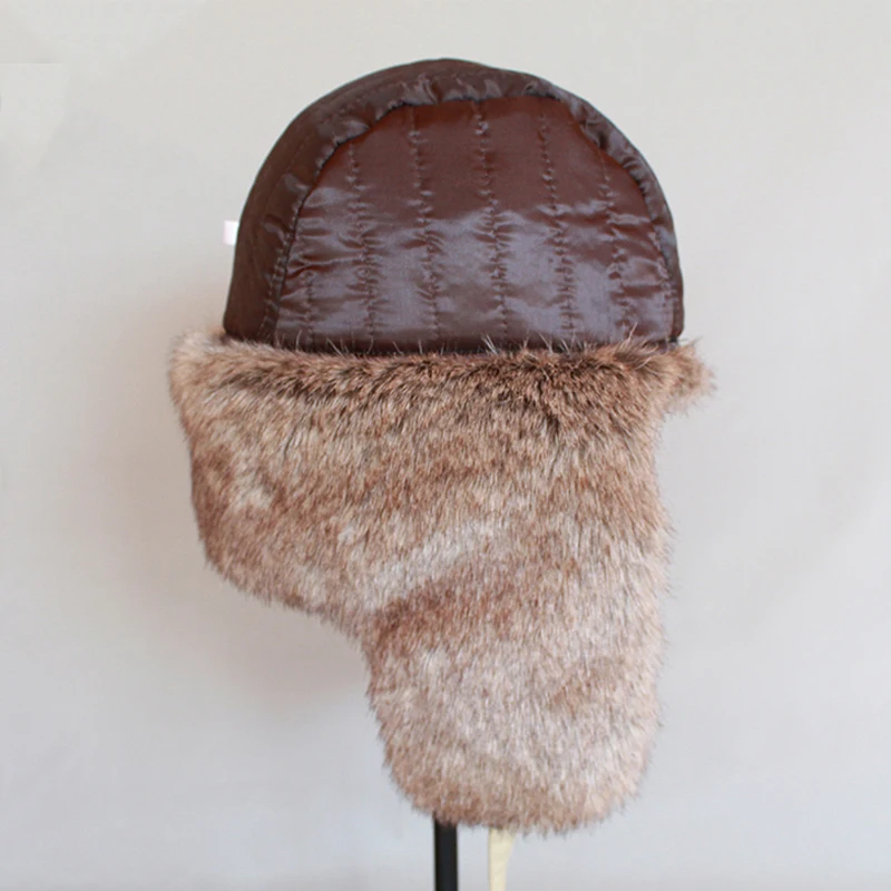 Unisex Winter Warm Russian Hats Faux Fur Trapper Hat for Men Women Windproof Bomber Hat Ushanka Ear Flap